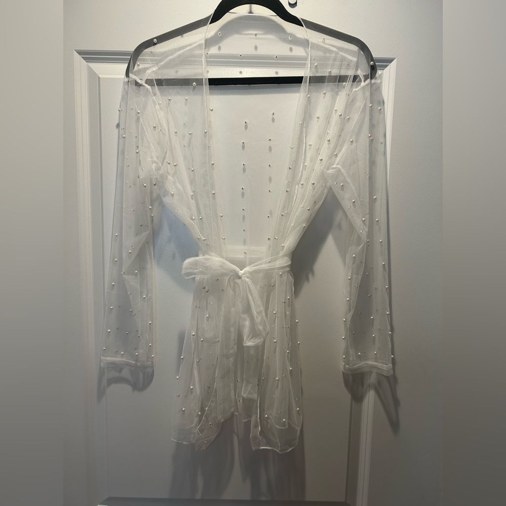 Sheer White Pearl Robe